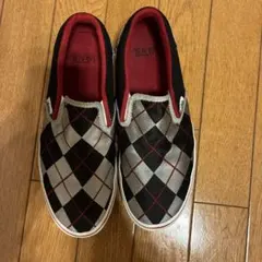 VANS チェック柄 スリッポン ブラック/グレー/レッド