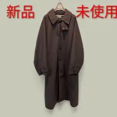 カラーコート ロングコート ダークブラウン メンズ レディース