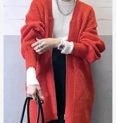 早い者勝ち❣️アダムエロペ 柄ニットジップカーディガンミニワンピース