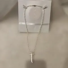 パール　ビーズ　ロングネックレス　十字架　クロス