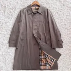 極美品　玉虫　バーバリーズ　ステンカラーコート　ノバチェック　Lサイズ