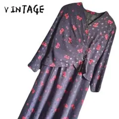 vintage セットアップ リボン柄 レトロ ワンピース ブラウス スカート