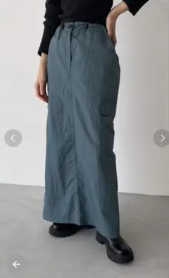 CANAL JEAN El mar ナイロンカーゴロングスカート　グリーンのサムネイル