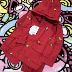 HYSTERIC MINI 総柄 フード付きジャケット レッド