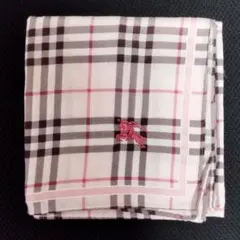 BURBERRY チェック柄 ハンカチ ピンク系