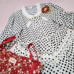 美品 ピンクハウス 90年代 白黒ドット ポリエステルワンピース 7分袖 美品 ピンクハウス 90年代 白黒ドット ポリエステルワンピース 7分袖