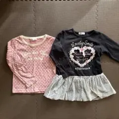 長袖　トレーナー　2点セット　120センチ　ピンク色　黒色