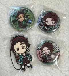 鬼滅の刃 竈門炭治郎 缶バッジ 3個セット キーホルダー