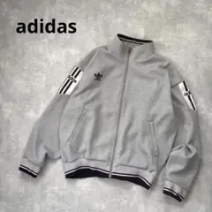 【希少】adidasトレフォイルデサント製XLトラックジャケットグレーアユニ