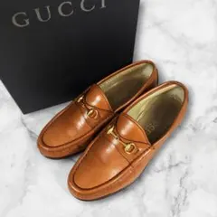 グッチ|ホースビットローファー|レザー|4.5B|薄茶|i1841