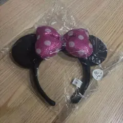 ミニーちゃん カチューシャ ピンク 水玉