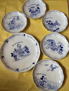 Disney 】未使用に近い ミッキーマウス 波型皿 セット