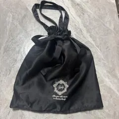 Rady 巾着 リボン エコバッグ トートバッグ サテン ホテルシリーズ 黒