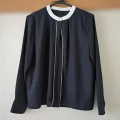 美品 L バイカラー 長袖 ESPRITMUR ブラウス ネイビー レディースのサムネイル