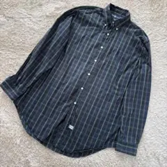 ラルフローレン チェックシャツ 90s M グリーン 緑 黄色 赤 ポニー刺繍