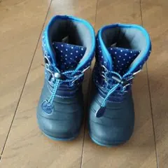子ども用スノーブーツ ネイビー/水玉模様