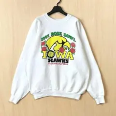 90s USA製古着　ヘインズ　ロゴスウェット　ラグラン　アメフトカレッジボウル