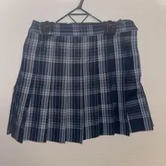 WEGO チェック柄プリーツミニスカート ネイビー M