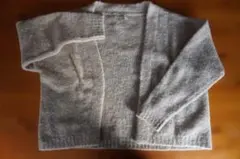 ウール混紡 グレー カーディガン 長袖　クリーニング済