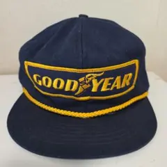 80s90s USA製 GOODYEAR キャップ ネイビーグッドイヤーのサムネイル