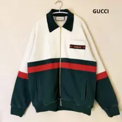 【GUCCI】ロゴプレート ジップアップジャケット L