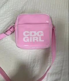 コムデギャルソンガール バッグ 花柄 ピンク コムデギャルソン ガール ロゴ エナメルトートバッグ ピンク