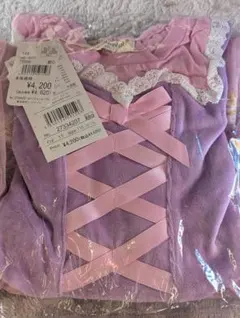 110 新品　ラプンツェル プリンセスドレス風ワンピース 紫 ピンク チュール