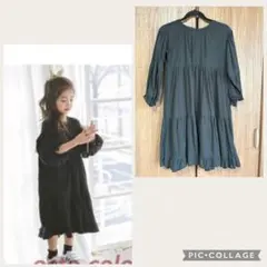 【150】キッズワンピース　黒　発表会