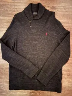 ポロラルフローレン ショールカラー　コットンセーター　ポニー刺繍