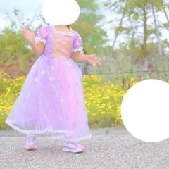 花柄刺繍のコスチューム 110cm ラプツェル風　ドレス　なりきり　コスプレ