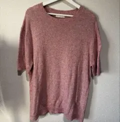 ZARA ニット 半袖 Tシャツ ピンク Lサイズ