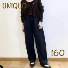 美品 ユニクロ 160ドライスウェットカーブパンツ ブラック レディースSM