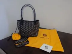 【新品未使用】GOYARD ゴヤール ミニアンジュ トートバッグ ブラックのサムネイル