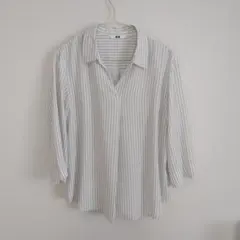 UNIQLOストライプ 五分袖シャツ
