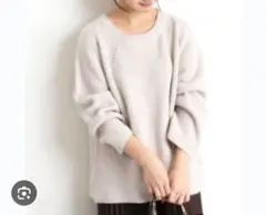 スローブイエナ♡カシミア　アンゴラ　ニット　セーター　ベージュ　ラグランスリーブ