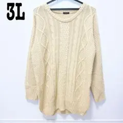 美品☆ニューリーミー　長袖　ニット　セーター　ケーブルニット　大きいサイズ