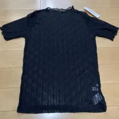 新品　シアートップス　Tシャツ　黒　半袖