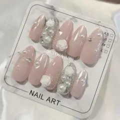 ネイルチップ ワンホン 韓国 バラ ちゅるん 結婚式 上品 大人 オーダー