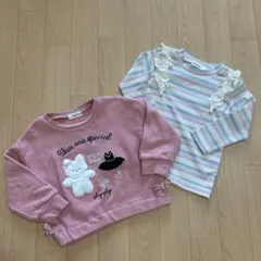 SLAP SLIP 2点まとめ売り　長袖カットソー　トレーナー　リボン　女の子