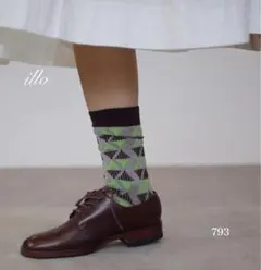 新品未使用◎靴下　ソックス　北欧風 幾何学模様レトロ　くすみカラー　おしゃれ