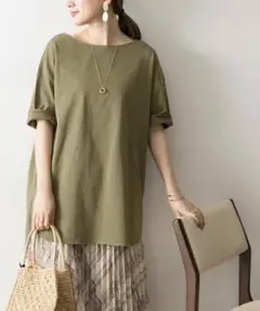 アーバンリサーチ　バスク天竺　チュニックカットソー　ホワイト　Tシャツ　新品 URBAN RESEARCH - アーバンリサーチ バスク天竺 チュニックカットソー