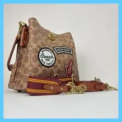 【COACH】 タグ有り ウィロウ バケット バッグ シグネチャー ウィズパッチ