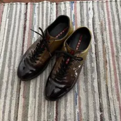 PRADA ブラウン/ゴールド スニーカー