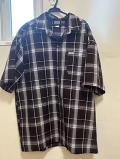 Cal Top 半袖チェックシャツ ブラウン系