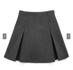 インパン裏地付ボックスプリーツフレアミニスカート[mei41]
