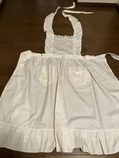 高級ホワイトフリルエプロン