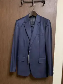 Y6新品未使用！高級イタリアREDAウール100%極上3ピーススーツ！ネイビー！