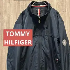 【美品】TOMMY HILFIGER ナイロンジャケットブルゾン 刺繍ロゴ 古着