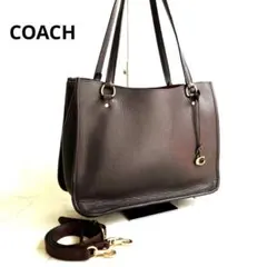 COACH タイラー キャリーオール 2WAY トートバッグ シボ革 ボルドー