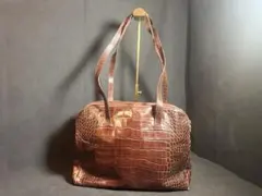 FURLA(フルラ) クロコ型押し トートバッグ ブラウン